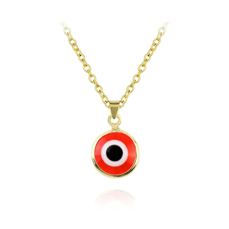 Turkish Glass Evil Eye Pendant Necklace