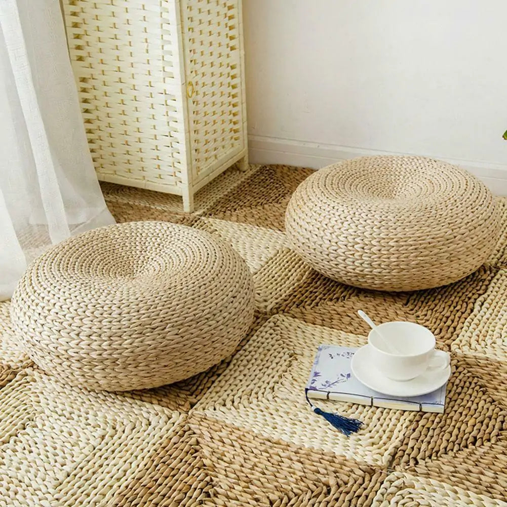 Round Straw Tatami Meditation Cushion