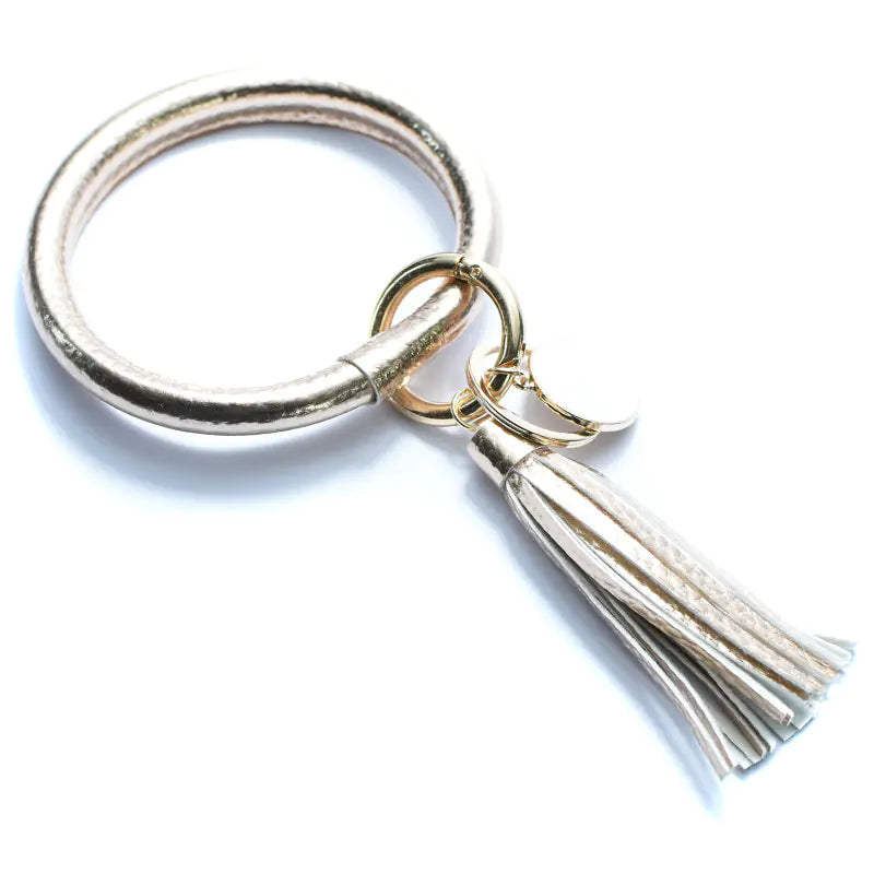 Leather Tassel Pendant Bracelet