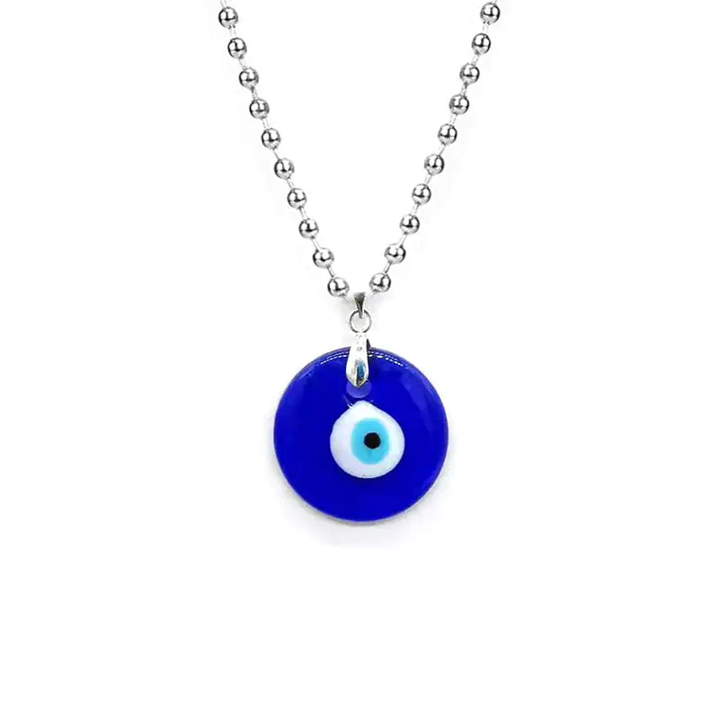 Turkish Glass Evil Eye Pendant Necklace