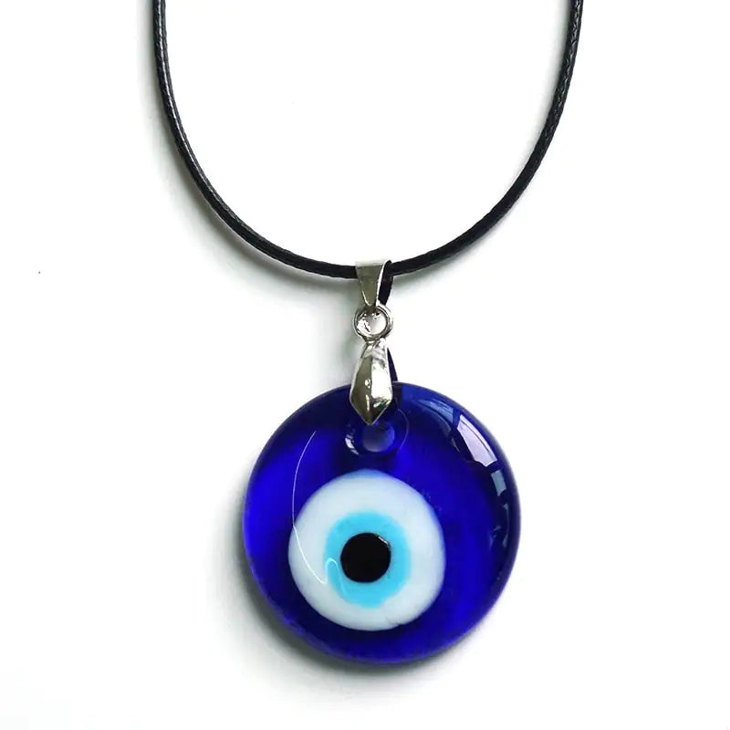 Turkish Glass Evil Eye Pendant Necklace