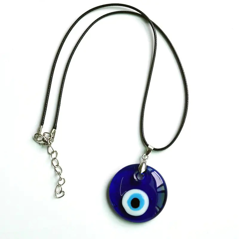 Turkish Glass Evil Eye Pendant Necklace