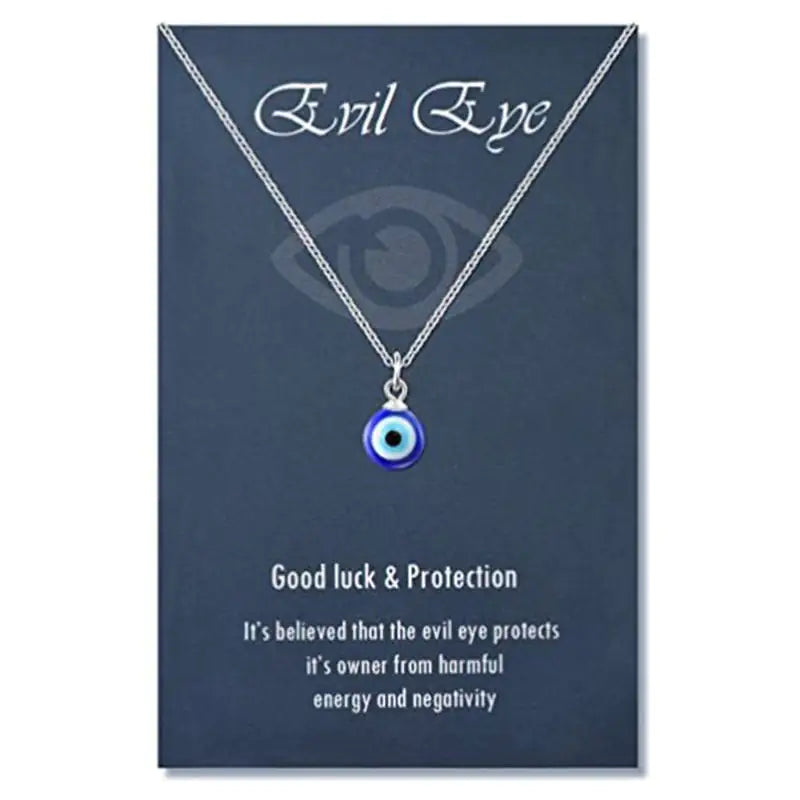 Turkish Glass Evil Eye Pendant Necklace