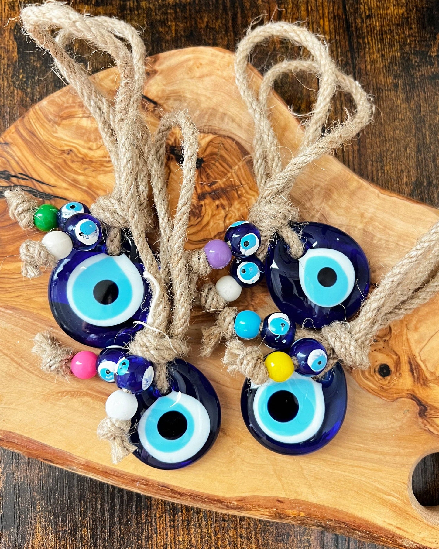 Small Evil Eye Wall Hanging, Boho Home Decor