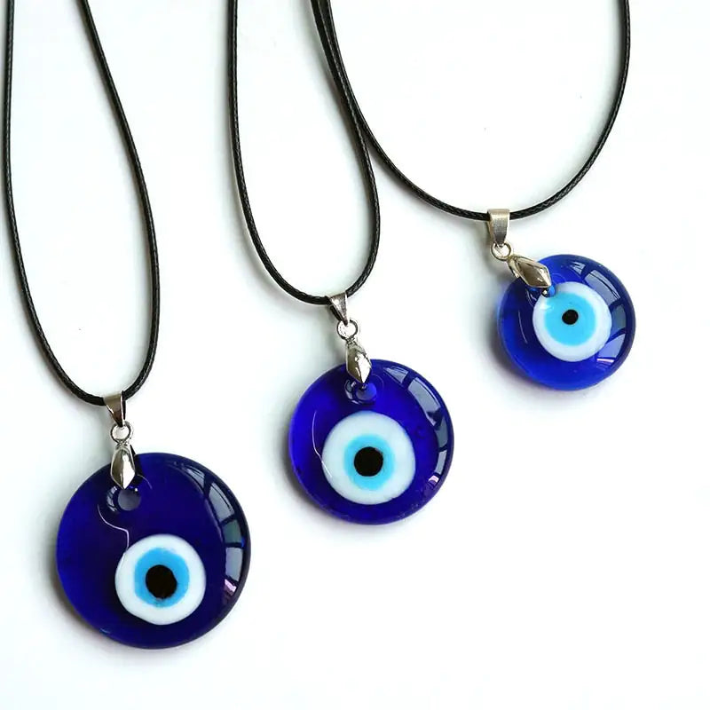 Turkish Glass Evil Eye Pendant Necklace