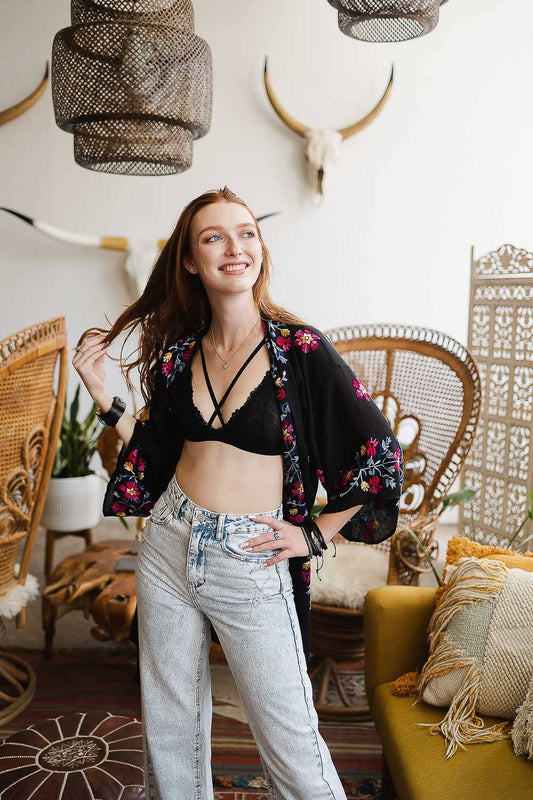 Embroidered Kimono - Casual Chic Comfort