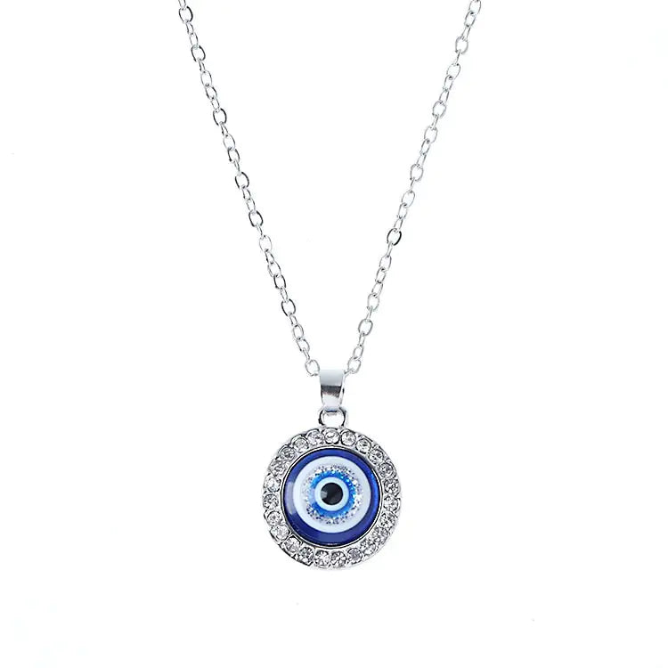 Turkish Glass Evil Eye Pendant Necklace