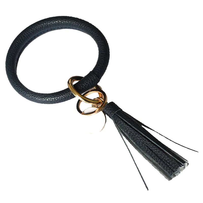 Leather Tassel Pendant Bracelet