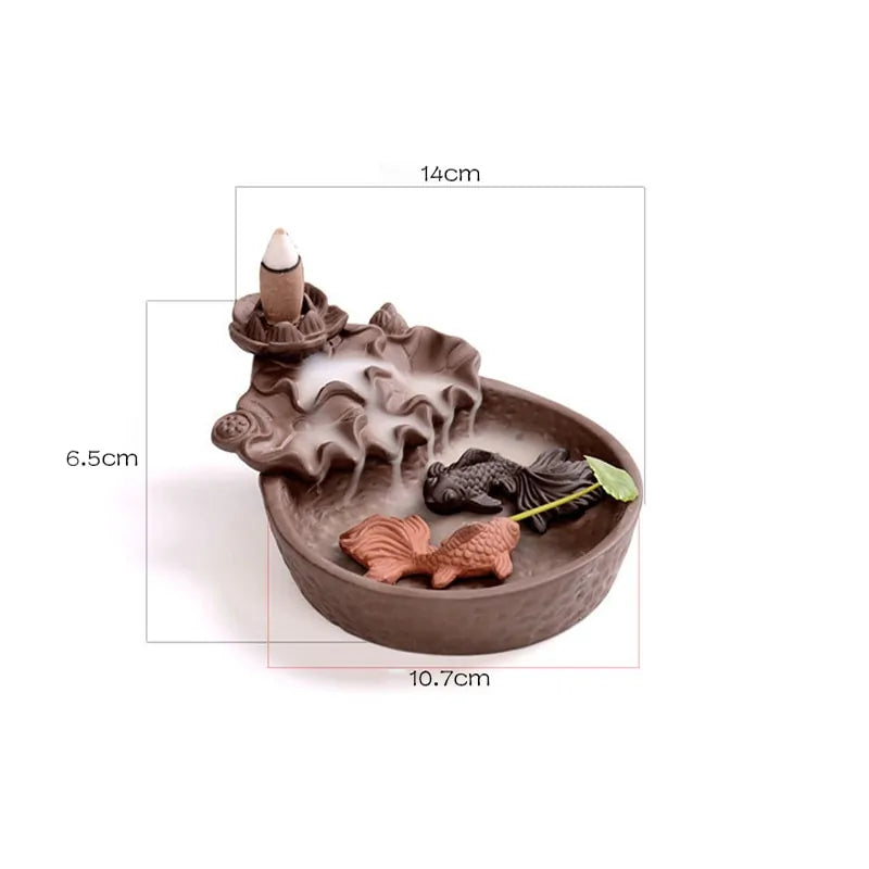 Fish Backflow Incense Burner for Mindful Meditation