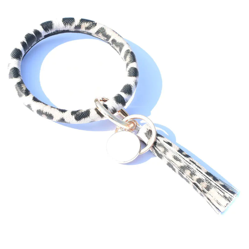 Leather Tassel Pendant Bracelet