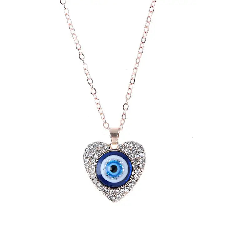 Turkish Glass Evil Eye Pendant Necklace